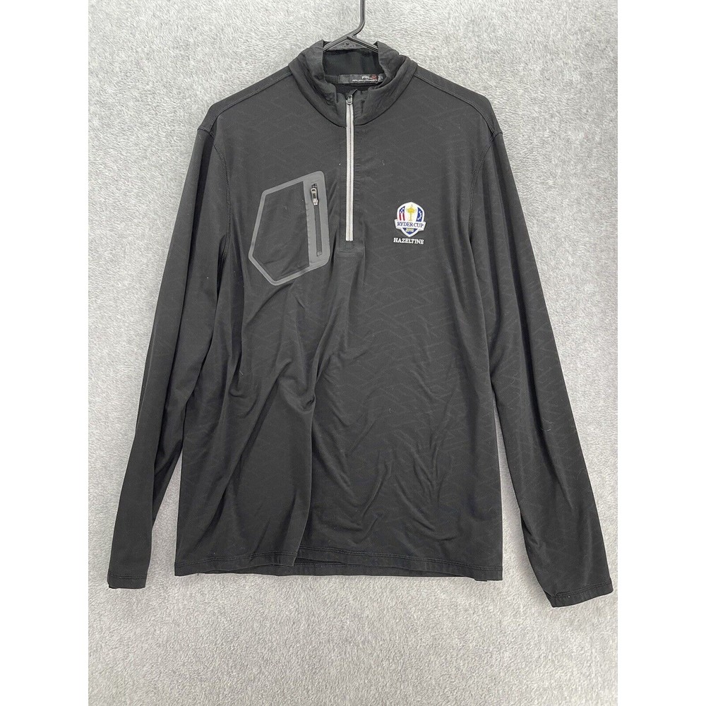 Ralph Lauren RLX 1/4 Zip Men's Large 2016 Ryder Cup Black Vintage